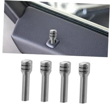Car Door Lock Knobs - 4PCS Vehicle Lift Bolt, Aluminum Alloy Cover Decor, Gray