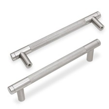 10 Pack 5Inch Brushed Satin Nickel Kitchen Cabinet Handles Knurled Cabinet Pu...