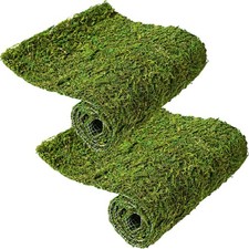 2 Rolls Dried Moss Table Runner, 12 x 40 Inch, Preserved Sheet Mat, Crafts