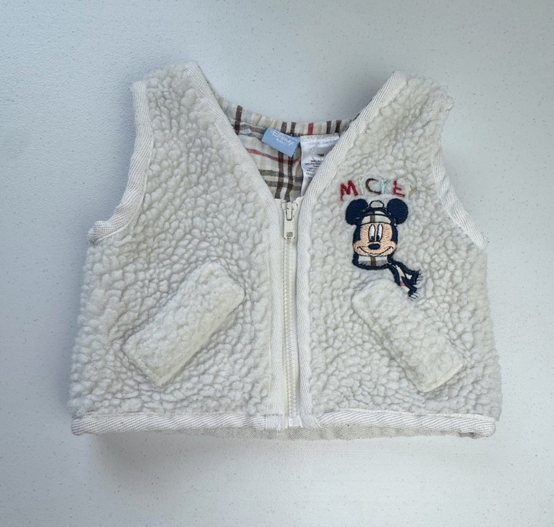 Disney Baby Mickey Mouse Zip Up Vest 0-3 Months