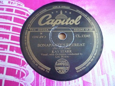 KAY STARR: BONAPARTE'S RETREAT 1950 CAPITOL 78RPM RARE NM SUPERB TOP COPY