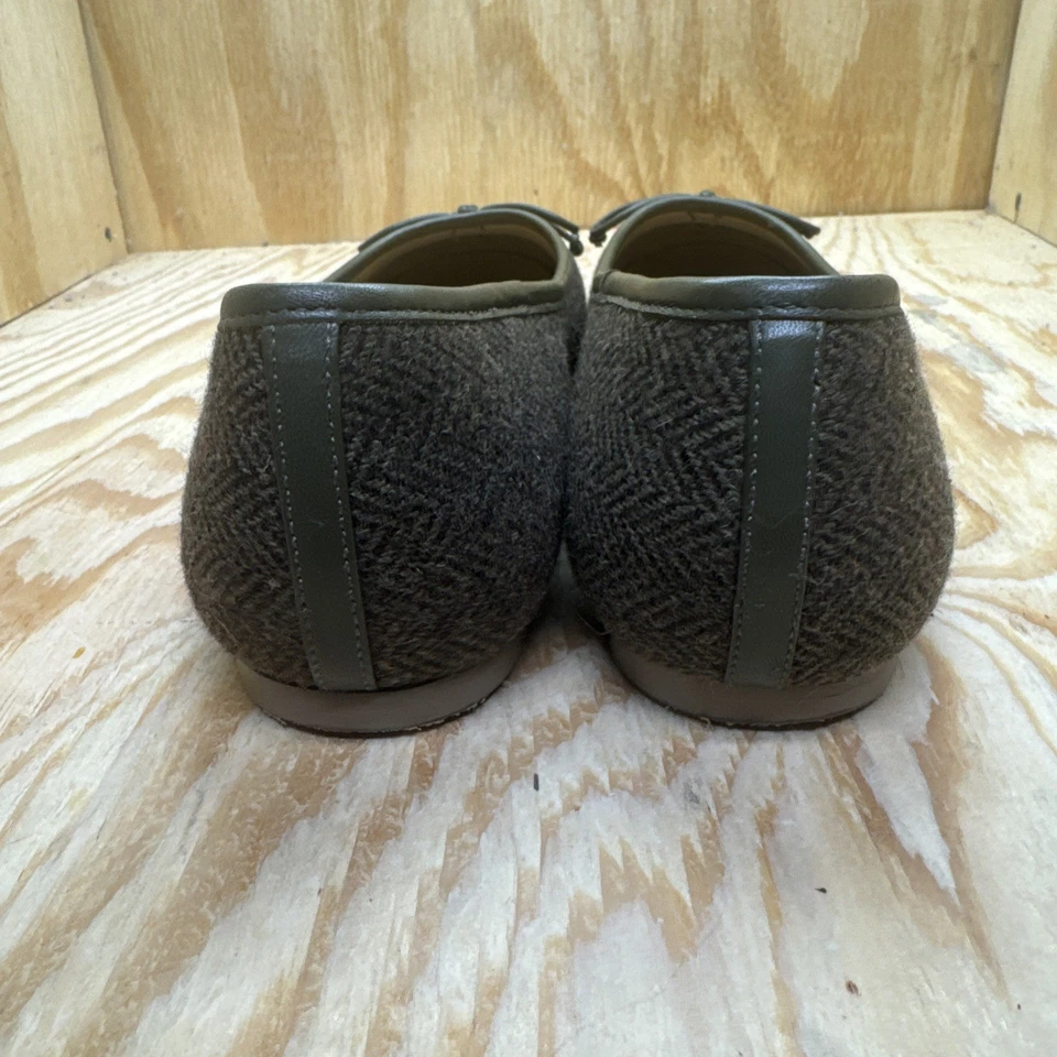 Zapatos planos de ballet Talbots verde espiga para mujer talla 11M oficina estilo preppy Foto 4 de 4