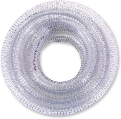 #ad 1 1 2quot; ID X 10 Ft PVC Reinforced Tubing with Spiral Steel Wire High Pressure Fl $62.99