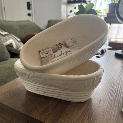 Banneton Proofing Basket Set Artisan Sourdough Baking Non-Stick Linen Liners New
