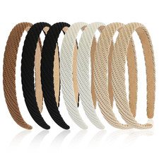 7 Pcs Headbands for Women Girls, Non Slip Cute Pearl Floral Padded Vintage Wide