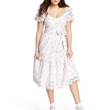 LoveShackFancy x Target Women's Clementine Floral Eyelet Long Midi Dress Size 12