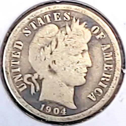 1904 BARBER DIME IN VERY GOOD / CIRCULATED CONDITION