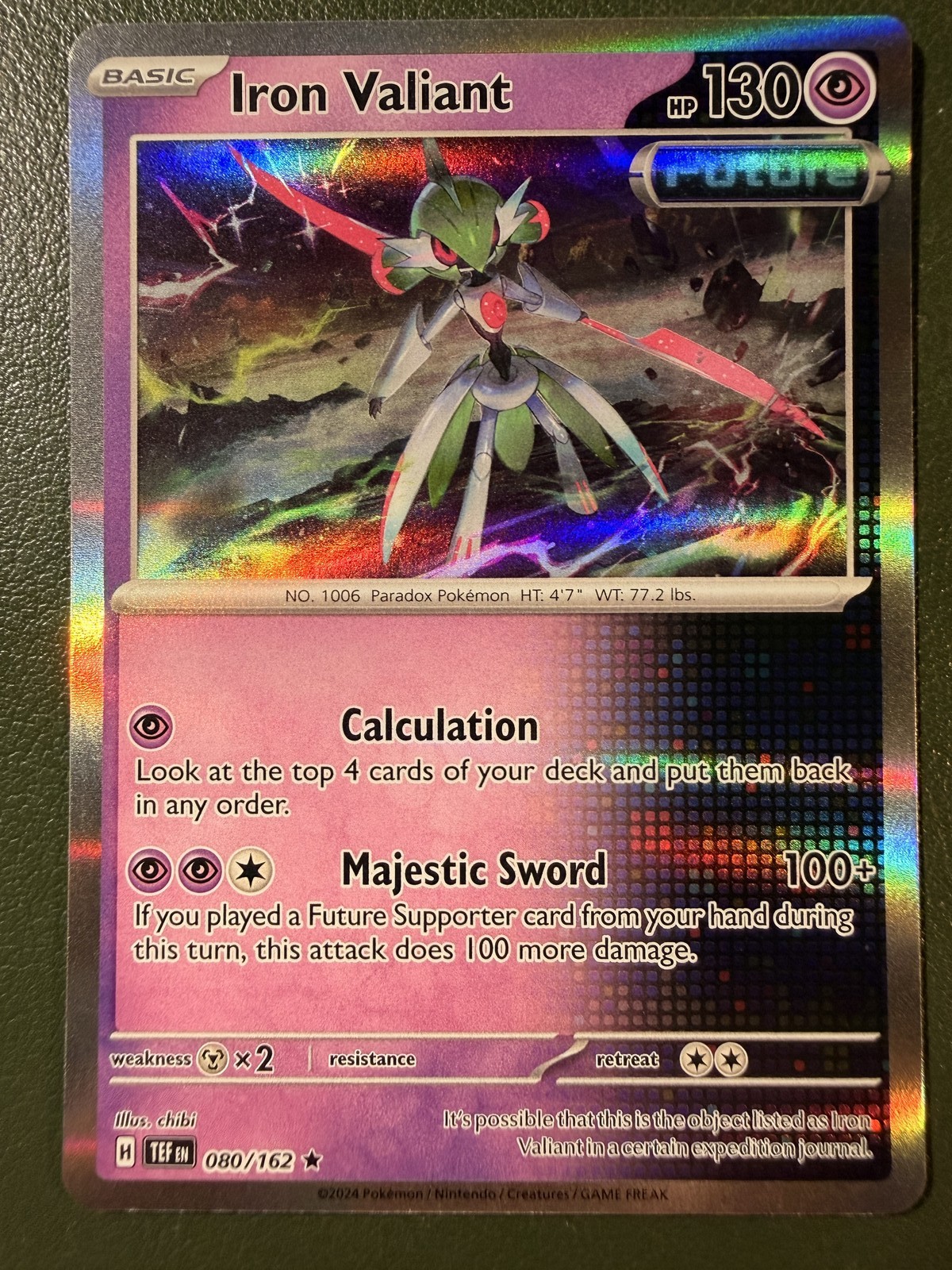 Pokemon TCG Iron Valiant 80/162 Temporal Forces SV5 Holo NM