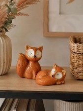 Fuchs Figur Keramik, Herbstdeko, Tischdeko, Fuchs Wald Dekofigur, 2 Varianten