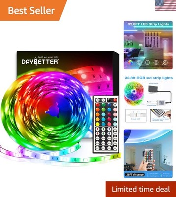 Transform Your Space: 32.8ft Color Changing LED Strip Lights Kit with Remote