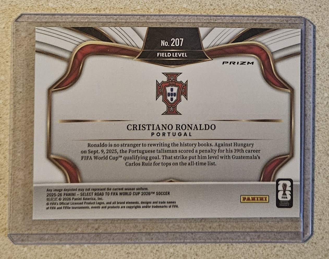 Cristiano Ronaldo 2026 Panini Select FIFA World Cup SP Purple Mojo Prizm #207 🔥 view 2