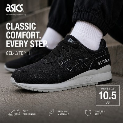 Asics Gel-Lyte III Men's Black Grey Size 10.5 NEW in Box