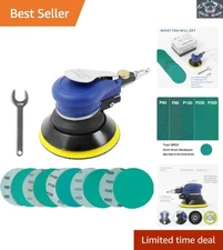 Lightweight 5-Inch Air Sander, 120 Grit for Professional Auto and Wood Projects