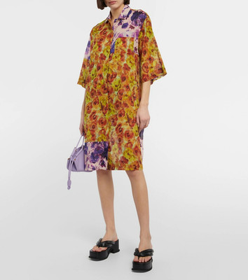 Dries Van Noten Floral Cotton Voile Shirt Dress Size XS