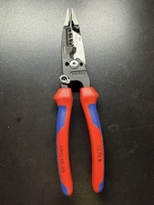 Knipex 8" Forged Wire Stripper Pliers w Shears 10-20 AWG Comfort Grip 13728 Flat