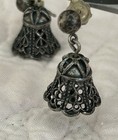 Vintage Sterling Ornate Silver Dangle Bell Earrings — photo 7