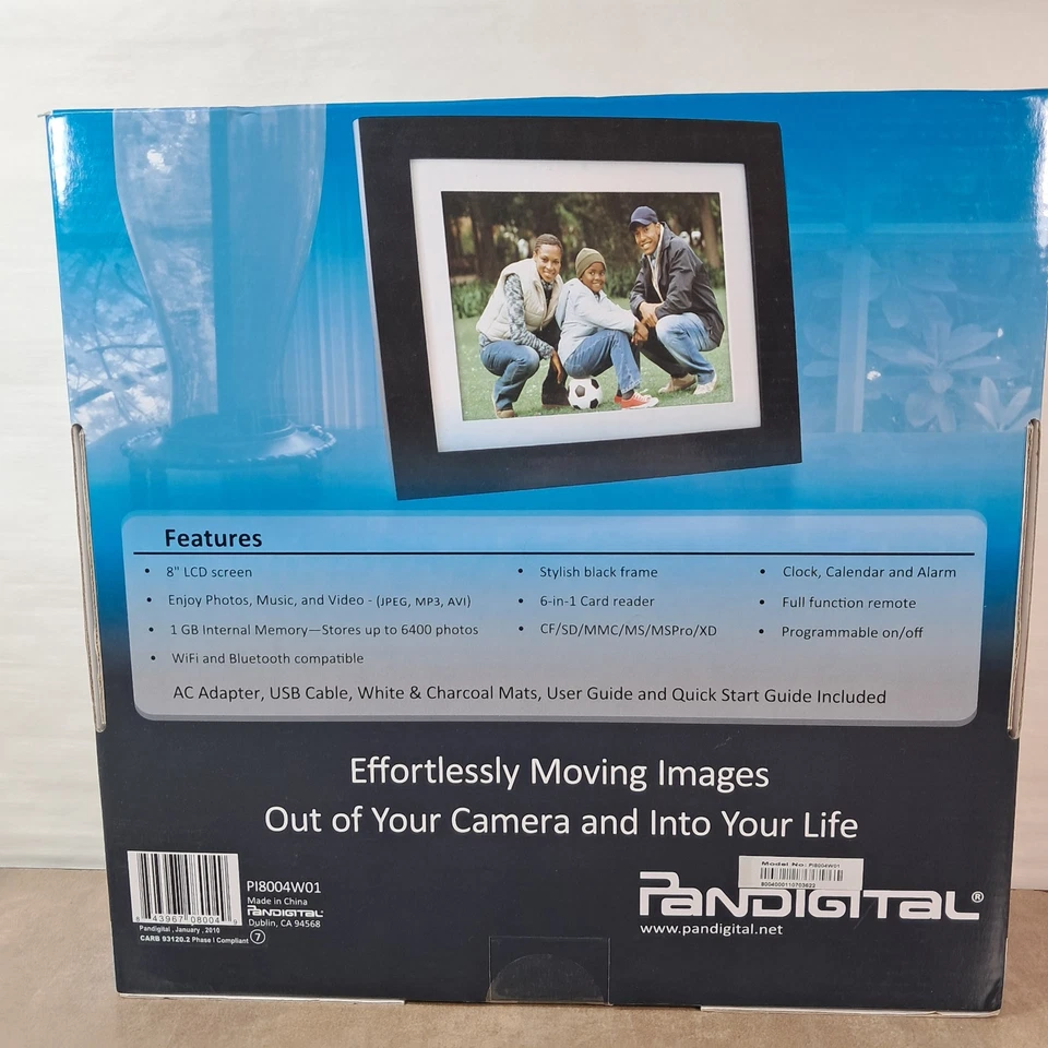 Pandigital Panimage Digital Photo Frame (NEW) PI8004W01B 8-Inch LED (Black) - Image 3 of 4