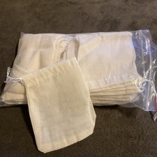 50 Pcs Muslin Bags 3 x 4 Inch Muslin Drawstring Bags for Jewelry/Favors, White