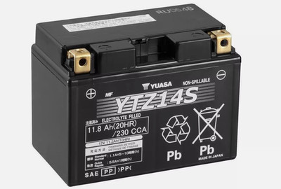 Yuasa YTZ14S 12V Hochleistungs Wartungsfreie Motorradbatterie