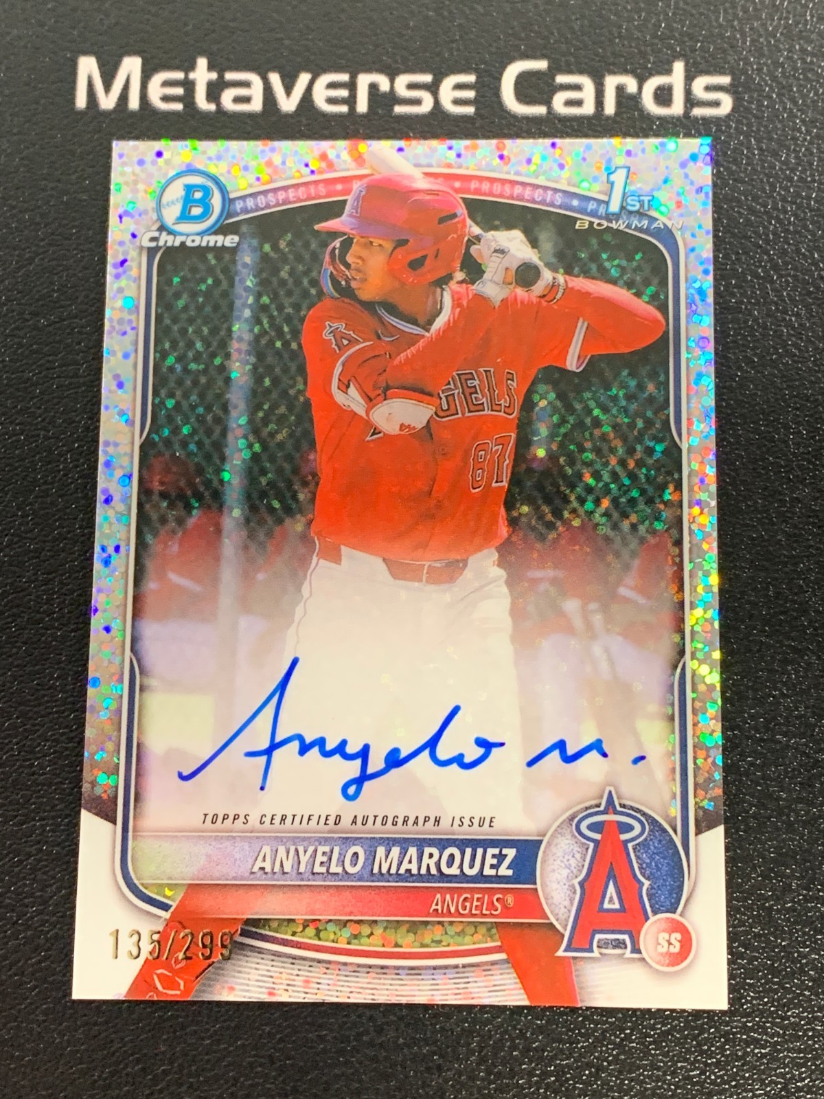 2025 Bowman Chrome 1st Anyelo Marquez Auto Speckle Refractor 135/299