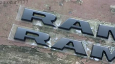 2x Black 2019-2023Front Door Side Letters Emblems For RAM 1500 2500 3500 Badges