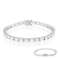 Armband Aus Rhodium-Versilbertem Silber Mit WeißEm Topas