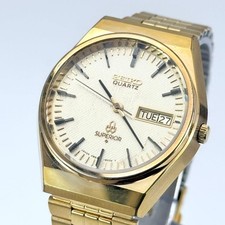 Seiko Superior 4883-8100 Gold Quartz Watch Water Resistant Used