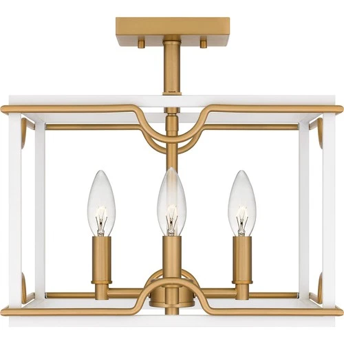 Matte White Four Light Semi Flush Mount from the Brinkman Collection - Picture 3 of 7