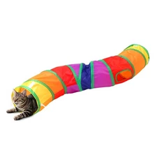 Pet Cat Tunnel, S-Shape Tunnels for Indoor Cats, Collapsible Pet Tunnel for K...