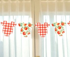 Banner de baby shower de manzana, tema manzana de mis ojos, decoración de body de guinga roja