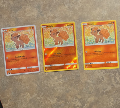 Pokemon TCG Vulpix Lot 3 Hidden Fates 15/68 75/81 Reverse Holo Foil