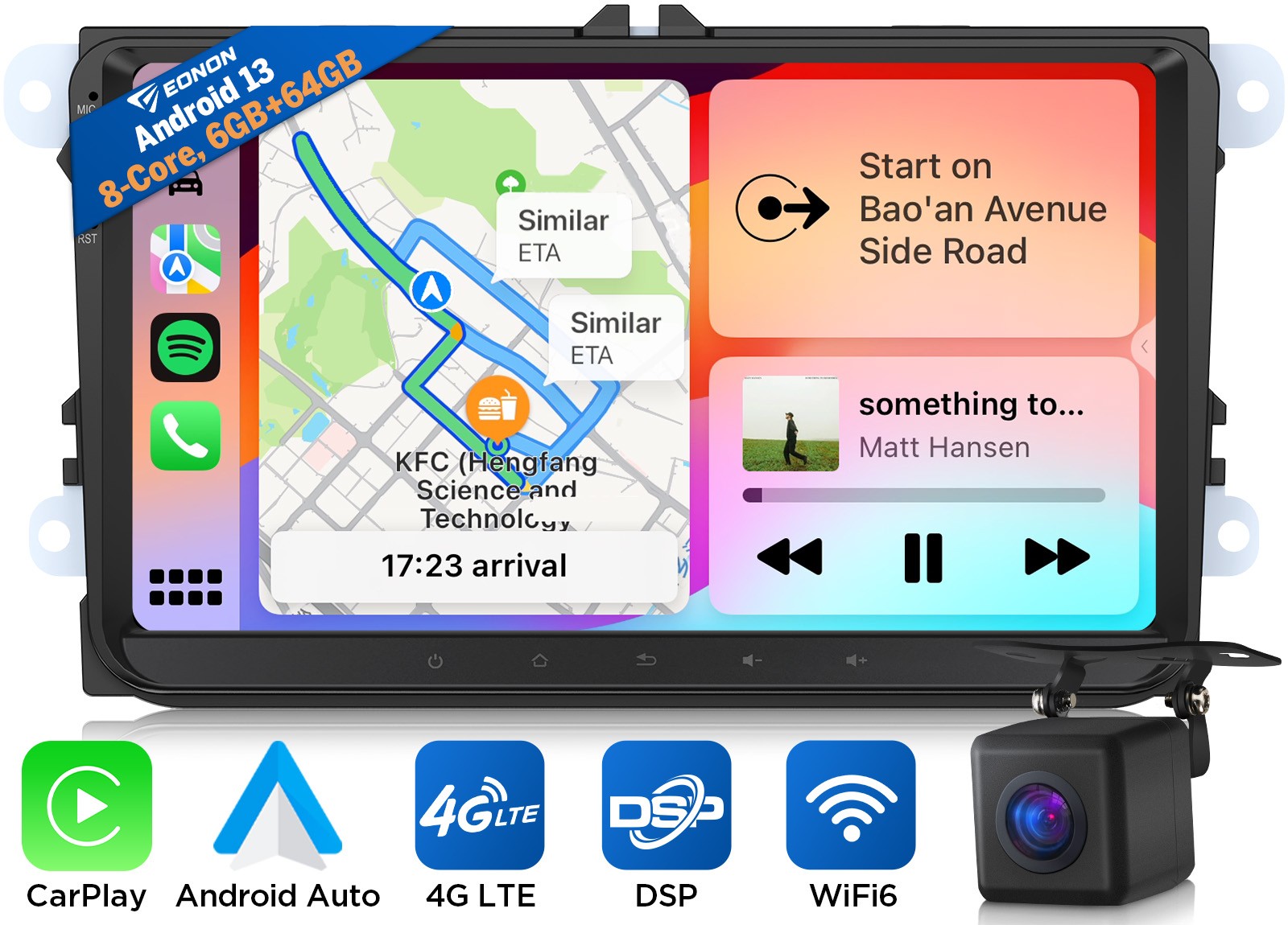 For Seat Altea Alhambra Leon Toledo Android 13 6+64 CarPlay Car Stereo GPS Radio