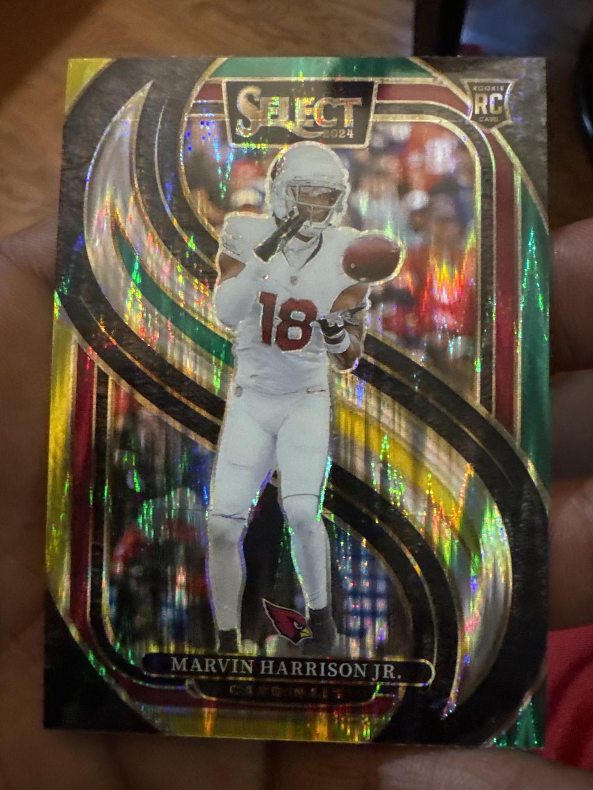 2024 Panini Select - Marvin Harrison Jr. #115 Green And Yellow Shock Prizm