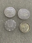 Lot Of 4- 1/10th Oz .999 Fine Silver Rounds-2 MPM Train, Pit Bullion, Britannia