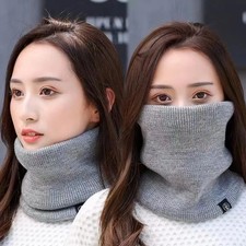 Winter Neck Warmer Scarf Women Solid Knitted Thermal Warm Scarves Thick Cold-pro