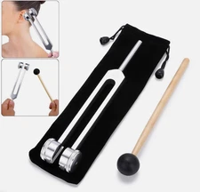 128Hz Healing Tuning Fork with Silicone Hammer Sound Therapy Musical Instrument