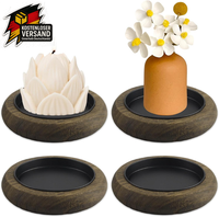 Yue Qin 4 StüCk Kerzenteller KerzenstäNder Holz 8 Cm Kerzenuntersetzer Rund Kerz