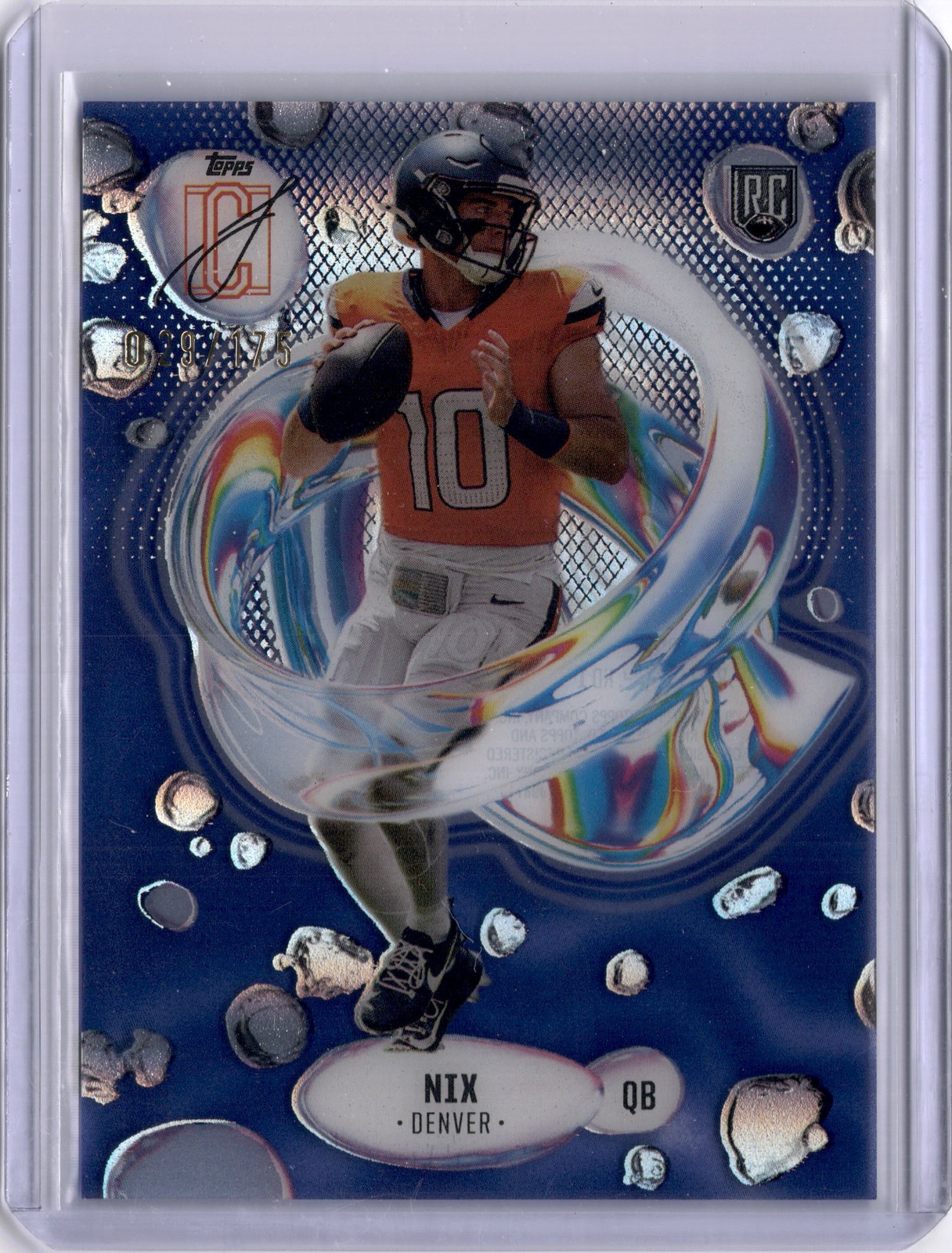 Bo Nix #F-4 Fluidity Indigo 029/175 2024 Topps Signature Class