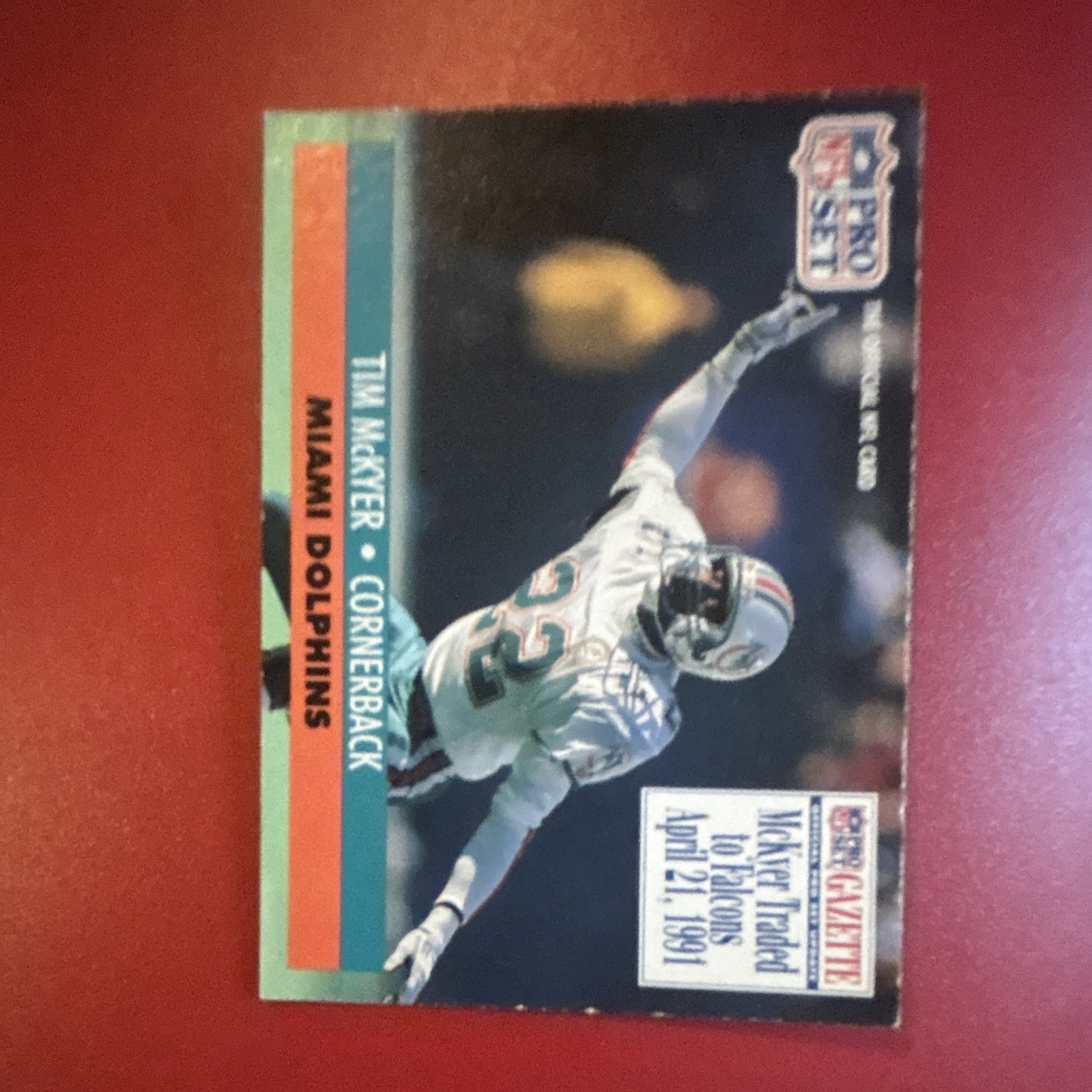 Pro Set 1991 Tim McKyer #211 Miami Dolphins NFL Football Card Pro Bowl