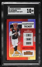 2021 Panini Contenders Championship Ticket 28/99 Joe Burrow #19 SGC 10 GEM 0e1b