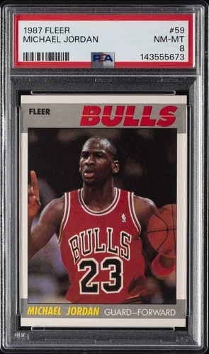 1987 FLEER #59 MICHAEL JORDAN PSA 8
