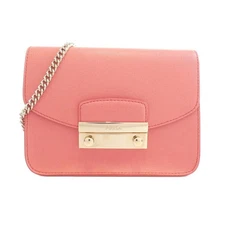 Furla Julia Leather Shoulder Bag Women Pink One Size