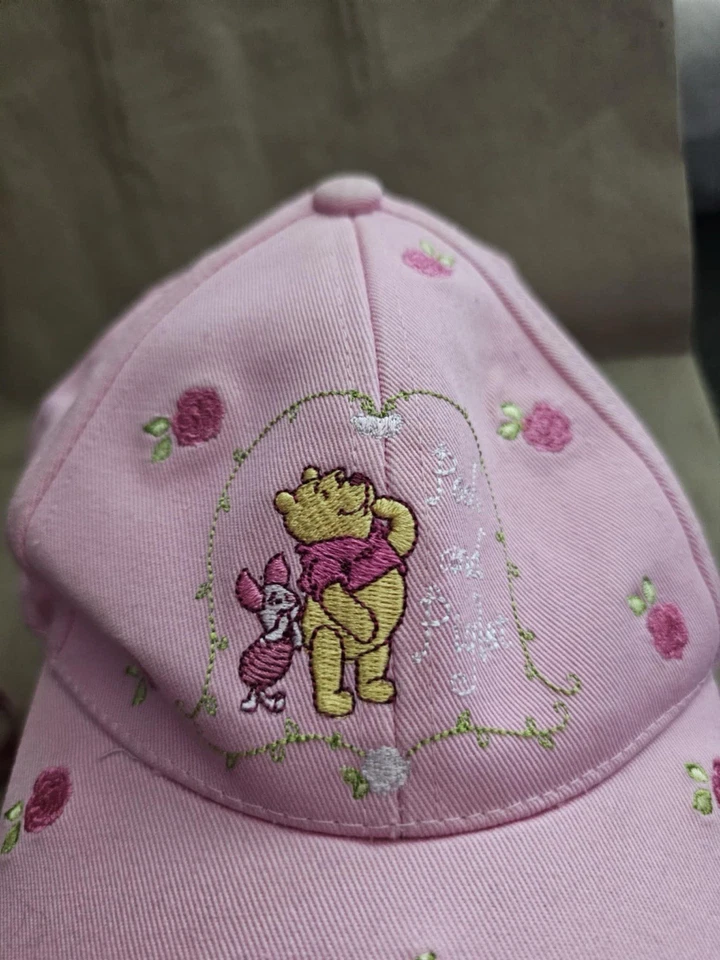 Pooh Bear & Piglet Pink Embroidered Adjustable Baseball Cap, Size 2T - 3T - Image 4 of 4