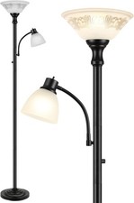 Torchiere Floor Lamps Living Room 71" Tall Standing Lamp W/ Thick Glass Shade
