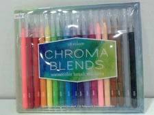 UsedVeryGood - Ooly Chroma Blends Watercolor Brush Markers, Set of 18