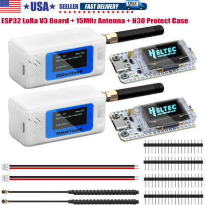 2Set Meshtastic ESP32 LoRa V3 Development Board SX1262 +915MHz Antenna +N30 Case