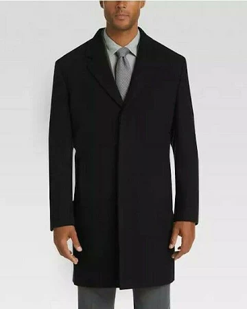 JOSEPH ABBOUD BLACK GLEN PLAID SLIM FIT mens winter wool TOPCOAT new with tags - Picture 1 of 12