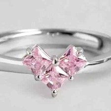 Women Engagement Ring 14K White Gold Plated 2 Ct Princess Cut Simulated Sapphire