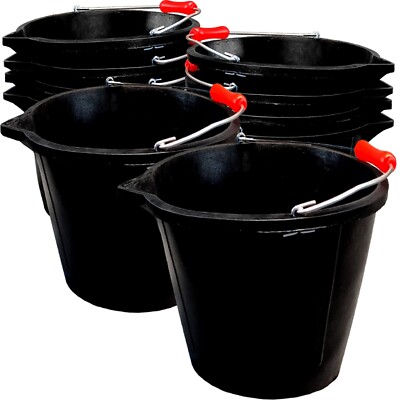 14L SCHWARZ GUMMI FLEXIBEL DEHNBAR 3 GALLONEN BAUMEISTER FUTTER TIER EIMER