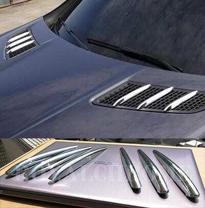 USA STOCK ROYAL PREMIUM CHROME Hood Vent Grill Fins Trims Mercedes R172 SLK AMG - Picture 1 of 8